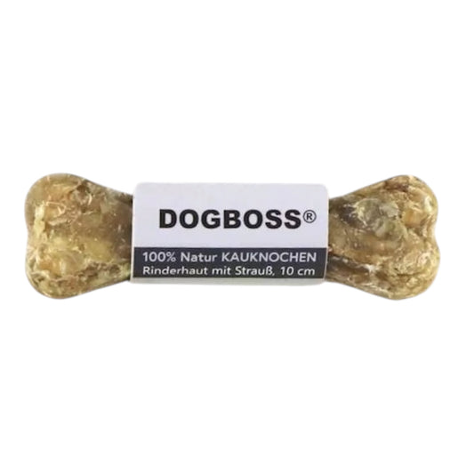 Dogboss kauwbot struisvogel runderhuid 10 cm kleine hond