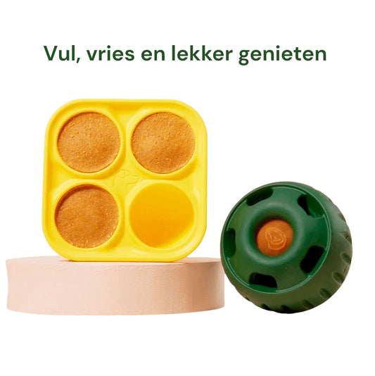 Woof Pupsicle treat tray en snackbal voor honden met bevroren snacks