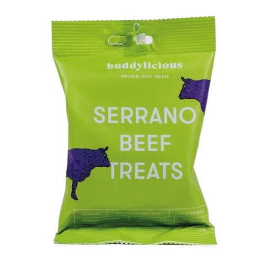 Serrano ham met rund snacks     74% vlees Buddylicious