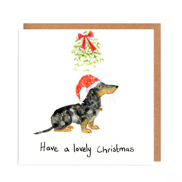 Catherine Rayner Otto de Kerstteckel kerstkaart hond 15 x 15 cm