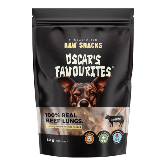 Oscar’s Favourites runderlong gevriesdroogde tussendoor snack 40 gram