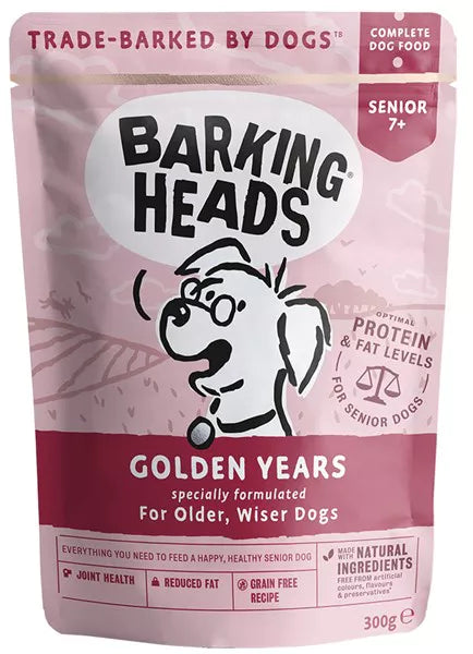 Barking Heads natuurlijk natvoer hond Golden Years kip en zalm 300 gram