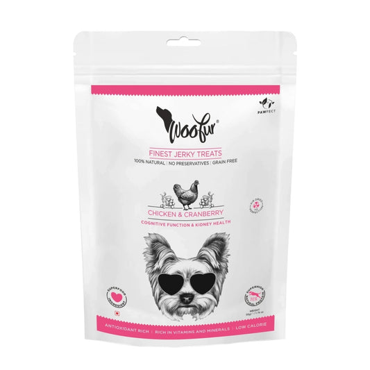 Woofur natuurlijke hondensnoepjes kip cranberry 50 gram