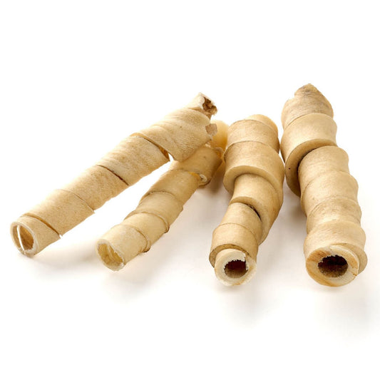 Kauartikel Buffelhuid spiraal natuurlijke kauwsnack hond 150 gram