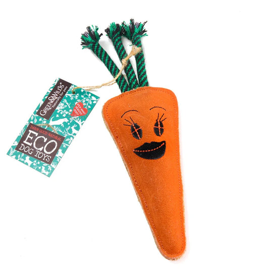 Green and Wild's Candice the Carrot natuurlijk hondenspeelgoed