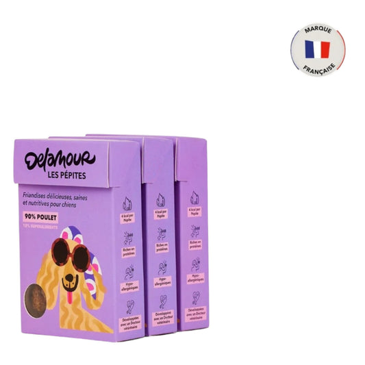 Delamour Les Pépites kip natuurlijke trainingssnoepjes hond 75 gram
