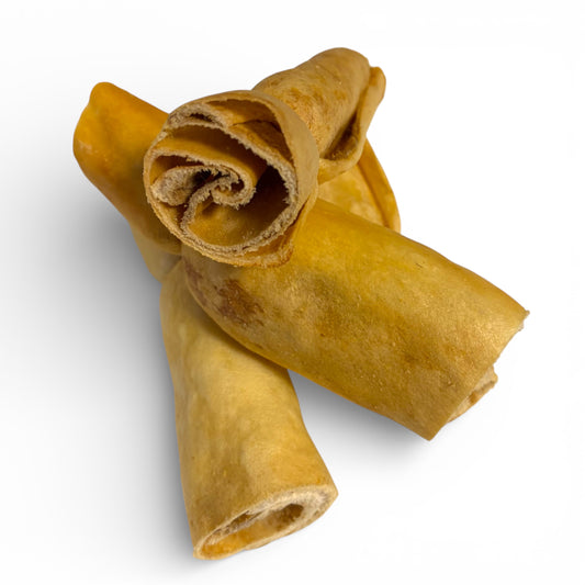 Kauartikel lamshoofdhuid rollen natuurlijke kauwsnack 4 stuks