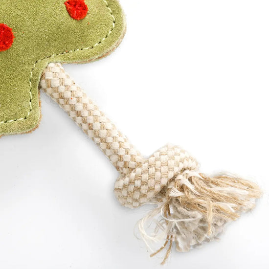 detail van touwpoot van Splodge hondenspeeltje van Green & Wild’s

