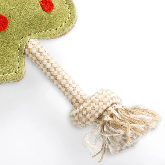detail van touwpoot van Splodge hondenspeeltje van Green & Wild’s
