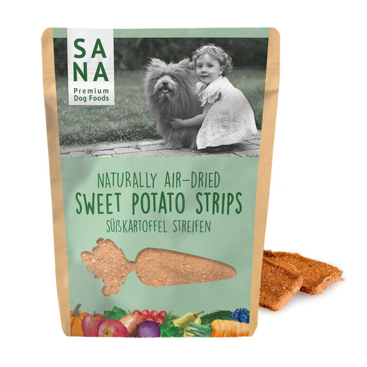 Sanadog zoete aardappel strips tussendoor snack 100 gram