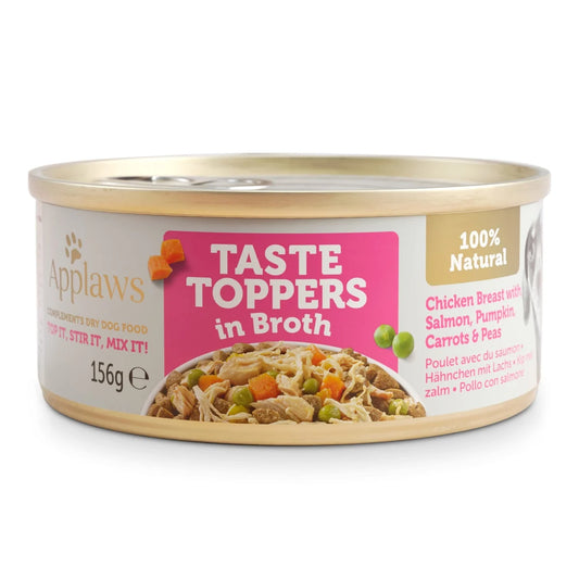 Applaws natuurlijke maaltijdtopper hond Taste Toppers bouillon zalm kip 156 gram