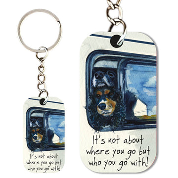 The Little Dog Laughed sleutelhanger honden campervan 5,5 x 3 cm