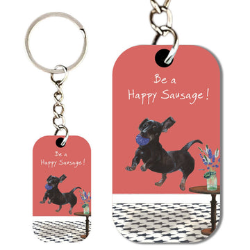 The Little Dog Laughed sleutelhanger teckel Happy Sausage Maisy 5,5 x 3 cm