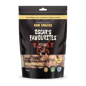 Oscar’s Favourites gevriesdroogde kippenhart 40 gram