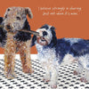The Little Dog Laughed wenskaart Claude petit basset en Winnie de lakeland 15 x 15 cm