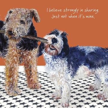 The Little Dog Laughed wenskaart Claude petit basset en Winnie de lakeland 15 x 15 cm