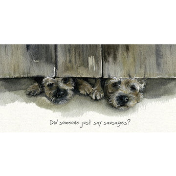 The Little Dog Laughed Wenskaart hond Digger en Bailey de Border Terriërs 20 x 10 cm