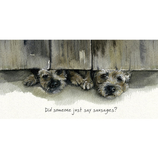The Little Dog Laughed Wenskaart hond Digger en Bailey de Border Terriërs 20 x 10 cm